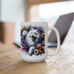 Samoyed in Flowers 15oz Mug - Lifestyle