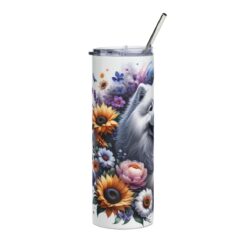 Samoyed in Flowers 20oz Tumbler - Left