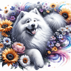 Samoyed in Flowers 20oz Tumbler - Render