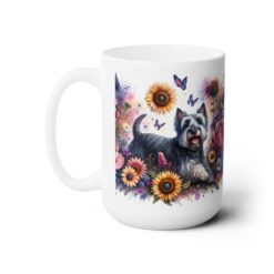Scottish Terrier in Flowers 15oz Mug - Left