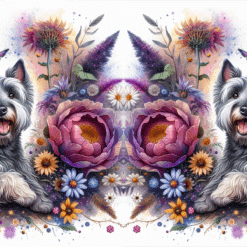 Scottish Terrier in Flowers 15oz Mug - Render