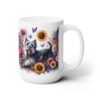 Scottish Terrier in Flowers 15oz Mug - Right