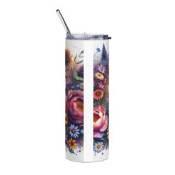 Scottish Terrier in Flowers 20oz Tumbler - Back