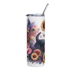 Scottish Terrier in Flowers 20oz Tumbler - Left