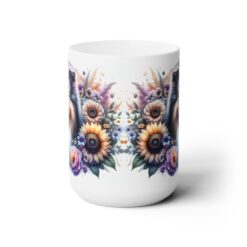 Shetland Sheepdog in Flowers 15oz Mug - Front