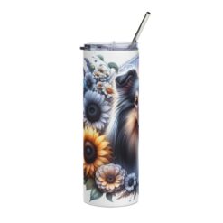 Shetland Sheepdog in Flowers 20oz Tumbler - Left