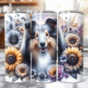Shetland Sheepdog in Flowers 20oz Tumbler - Lifestyle