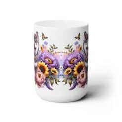 Shiba Inu in Flowers 15oz Mug - Front
