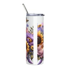 Shiba Inu in Flowers 20oz Tumbler - Back