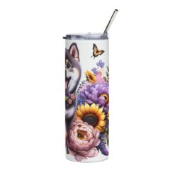 Shiba Inu in Flowers 20oz Tumbler - Right