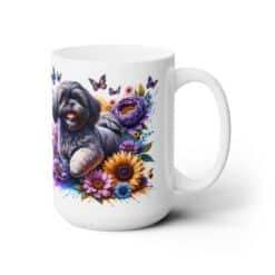 Shih Tzu in Flowers 15oz Mug - Right