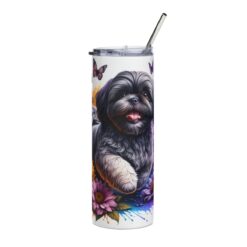Shih Tzu in Flowers 20oz Tumbler - Front