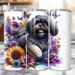 Shih Tzu in Flowers 20oz Tumbler - Lifestyle