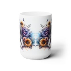 Siberian Husky in Flowers 15oz Mug - Front