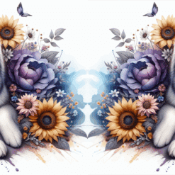 Siberian Husky in Flowers 15oz Mug - Render