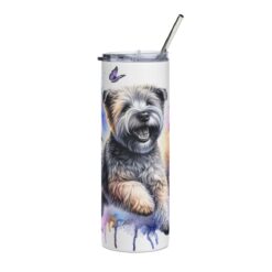 Soft Coated Wheaten Terrier in Flowers 20oz Tumbler - Front