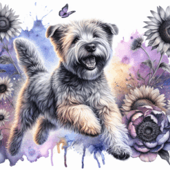 Soft Coated Wheaten Terrier in Flowers 20oz Tumbler - Render