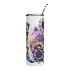 Soft Coated Wheaten Terrier in Flowers 20oz Tumbler - Right