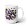 Staffordshire Bull Terrier in Flowers 15oz Mug - Right
