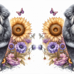 Tibetan Mastiff in Flowers 15oz Mug - Render