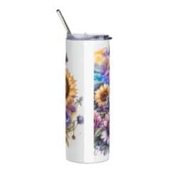 Tibetan Mastiff in Flowers 20oz Tumbler - Back