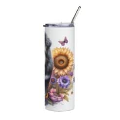 Tibetan Mastiff in Flowers 20oz Tumbler - Right