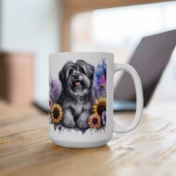 Tibetan Terrier in Flowers 15oz Mug - Lifestyle