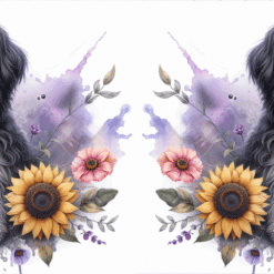 Tibetan Terrier in Flowers 15oz Mug - Render
