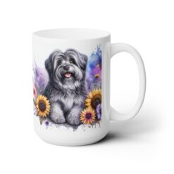 Tibetan Terrier in Flowers 15oz Mug - Right