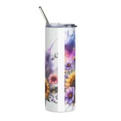 Tibetan Terrier in Flowers 20oz Tumbler - Back