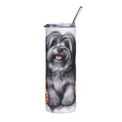 Tibetan Terrier in Flowers 20oz Tumbler - Front