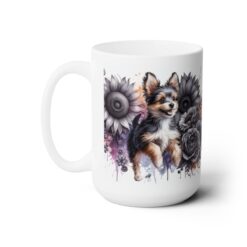 Toy Fox Terrier in Flowers 15oz Mug - Left