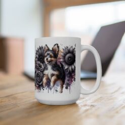 Toy Fox Terrier in Flowers 15oz Mug - Lifestyle