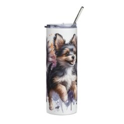 Toy Fox Terrier in Flowers 20oz Tumbler - Front