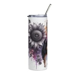 Toy Fox Terrier in Flowers 20oz Tumbler - Left