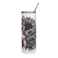 Toy Fox Terrier in Flowers 20oz Tumbler - Right