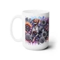 Vizsla in Flowers 15oz Mug - Left