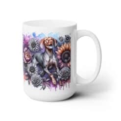 Vizsla in Flowers 15oz Mug - Right