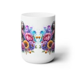Weimaraner in Flowers 15oz Mug - Front