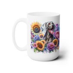 Weimaraner in Flowers 15oz Mug - Left