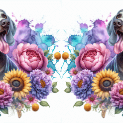 Weimaraner in Flowers 15oz Mug - Render