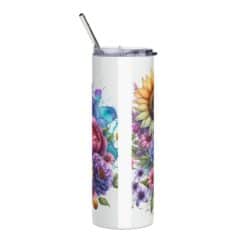 Weimaraner in Flowers 20oz Tumbler - Back