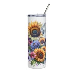Weimaraner in Flowers 20oz Tumbler - Left