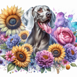 Weimaraner in Flowers 20oz Tumbler - Render