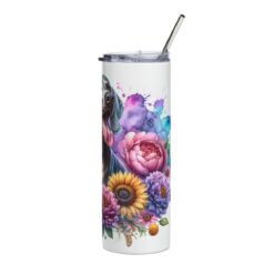 Weimaraner in Flowers 20oz Tumbler - Right