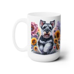 Welsh Terrier in Flowers 15oz Mug - Left