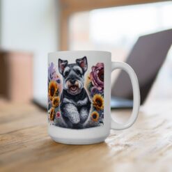 Welsh Terrier in Flowers 15oz Mug - Lifestyle