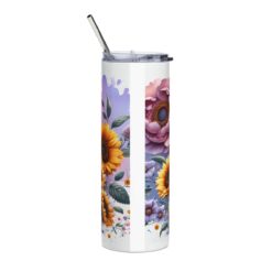 Welsh Terrier in Flowers 20oz Tumbler - Back