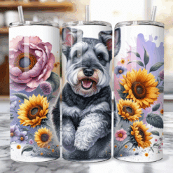 Welsh Terrier in Flowers 20oz Tumbler - Lifestyle
