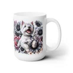 West Highland White Terrier in Flowers 15oz Mug - Right